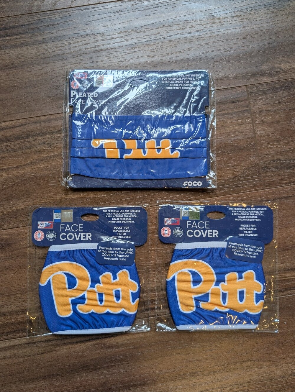 University Of Pittsburgh Pitt Face Mask Bundle Of 3